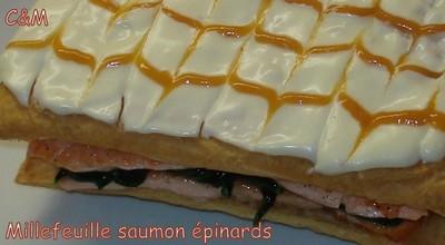 Millefeuille saumon épinards