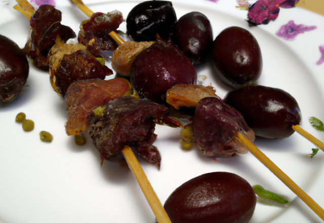 Brochettes de canard aux pruneaux