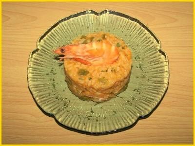 Risotto aux crevettes et tomate