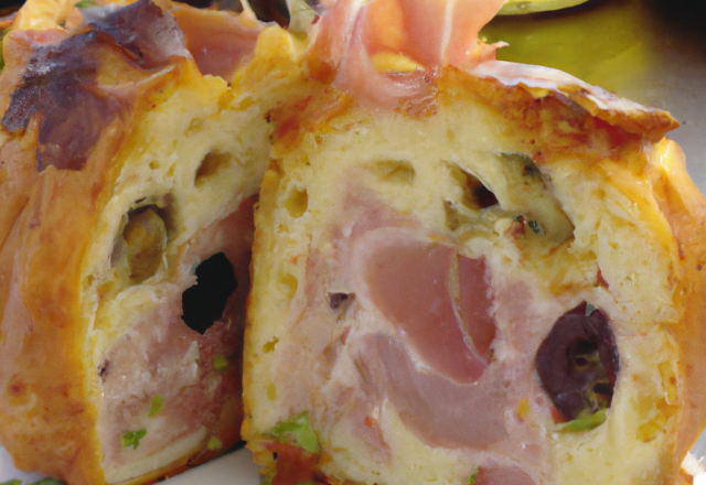 Cake au jambon olives et roquefort