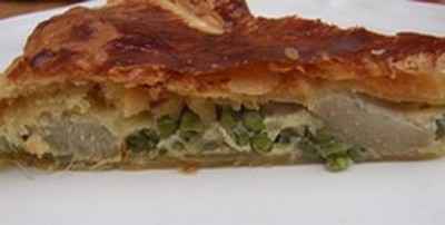 Tourte aux artichauts et petits pois pour Pâques