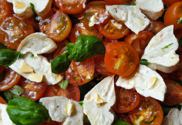 Farfalle tomate chèvre basilic