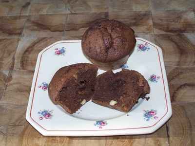 Muffins au chocolat et aux noix