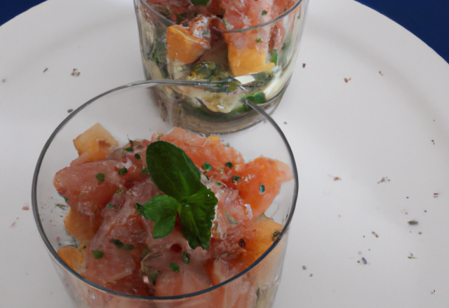 Verrine de tartare aux 2 saumons