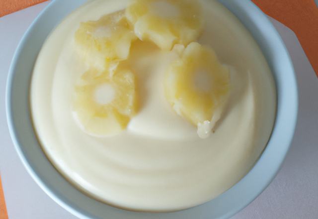 Crème originale à la vanille et ananas, légèrement relevée à l'ail