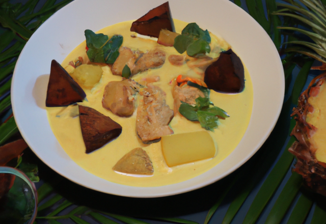 Poulet au curry de Sumatra, à l'ananas et au lait de coco