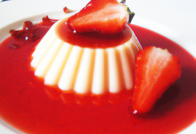 Panna cotta et gélifié de fraise Gariguette Label Rouge