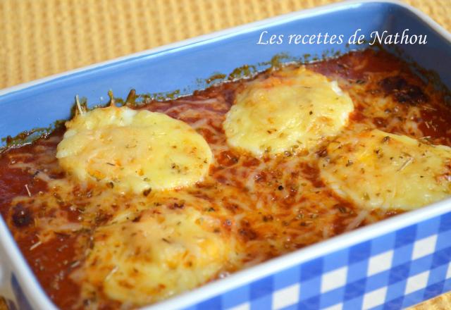 Gratin d'œufs durs à la sauce tomate