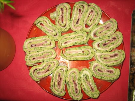 Roulé de courgettes au rondelé et jambon