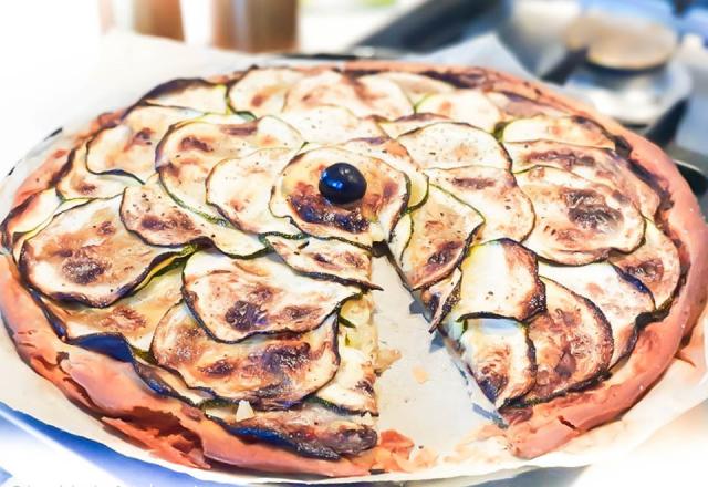 Tarte fine aux courgettes et tapenade noire