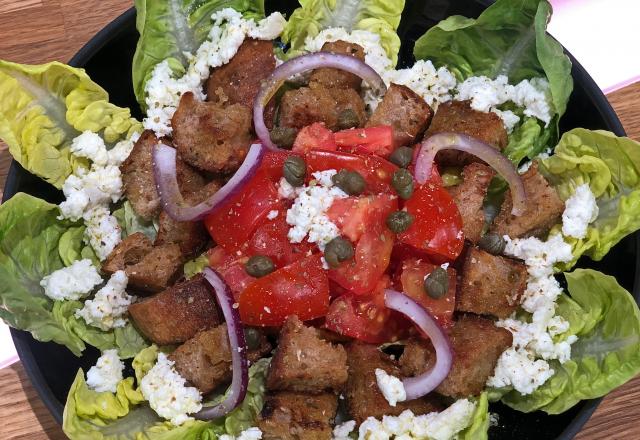 Salade de tomates façon dakos grec