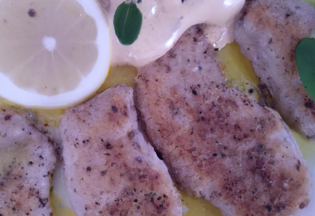 Petites escalopes de veau au citron et Mam'zel An'gel Blanche