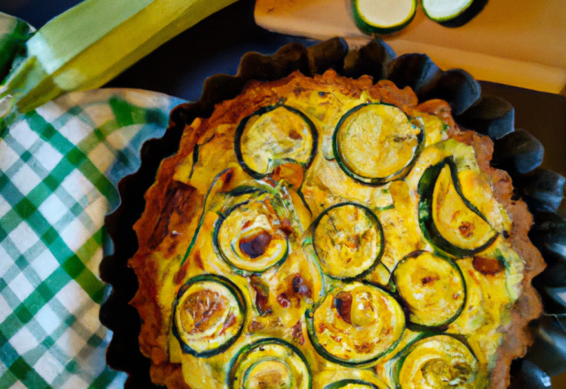 Tarte chaude courgettes Morteau