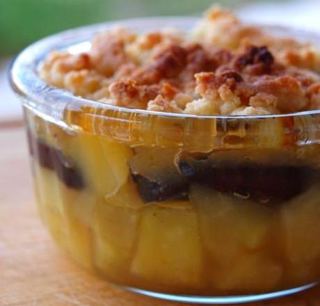 Crumble aux pommes et boudin