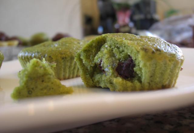 Muffins au thé vert et au chocolat noir