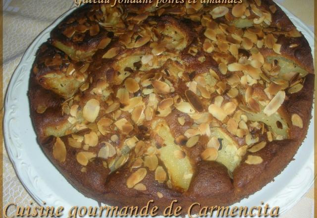 Gâteau fondant poires & amandes