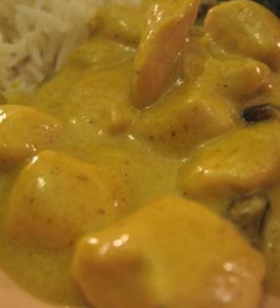 Poulet à la crème au curry