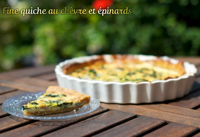 Fine quiche au chèvre et épinards