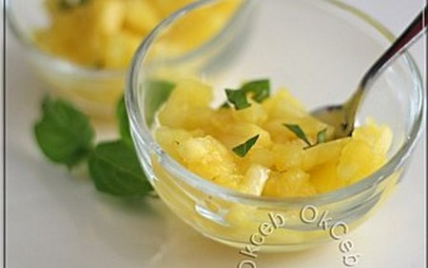 Tartare d'ananas ctron vert et basilic