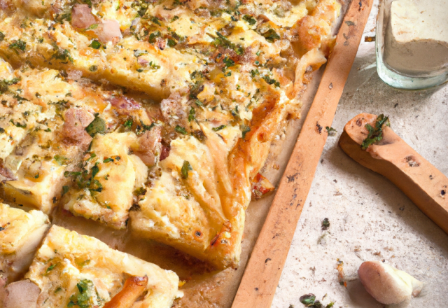 Tarte flambée au fromage blanc