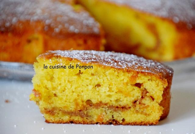 Gâteau moelleux à la confiture de clémentine corse et confiture de lait