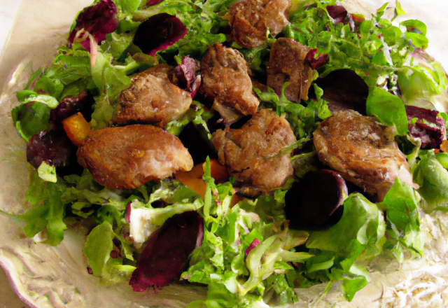 Fritons de canard en salade