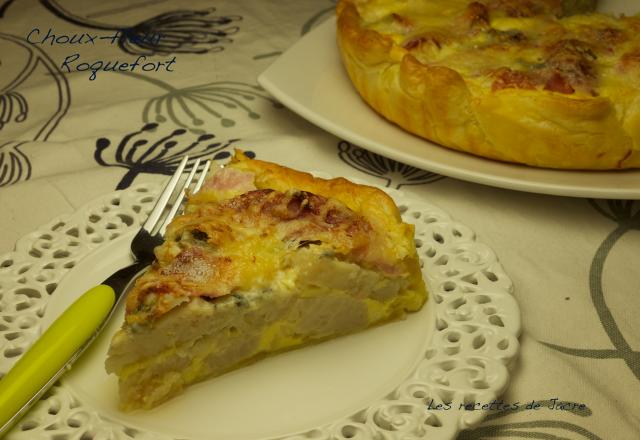 Tarte choux-fleur, roquefort et jambon