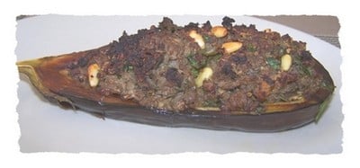 Aubergine farcie à la viande