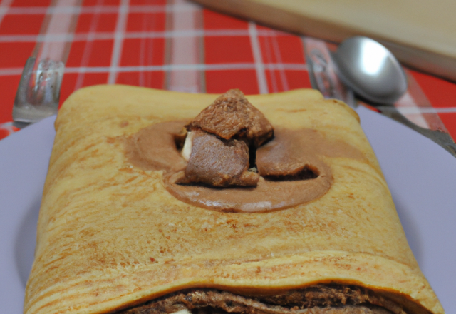 Bûche de crêpes à la crème de marrons