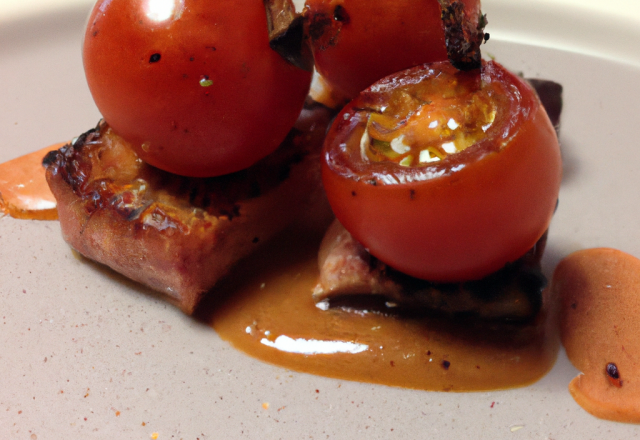 Tomate cerise fourrée au foie gras