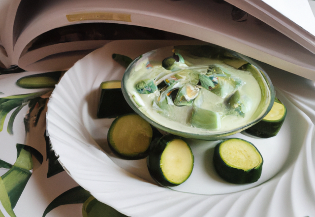 Douceur de Morbier en habit vert à la Crème de Concombre glacé