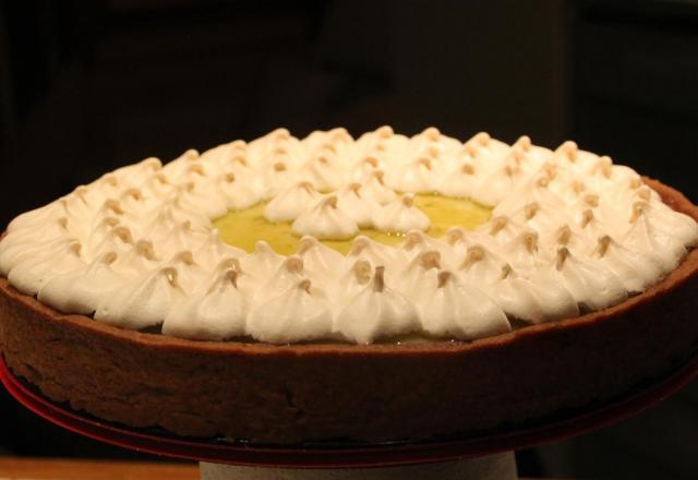 Tarte meringuée aux pommes, pâte aux spéculoos