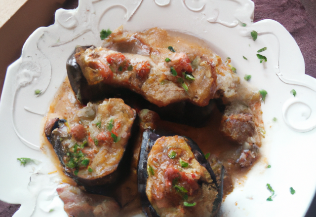 Joues de porc à l'aubergine