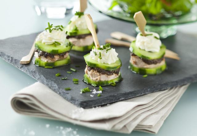 Canapés d'agneau au concombre