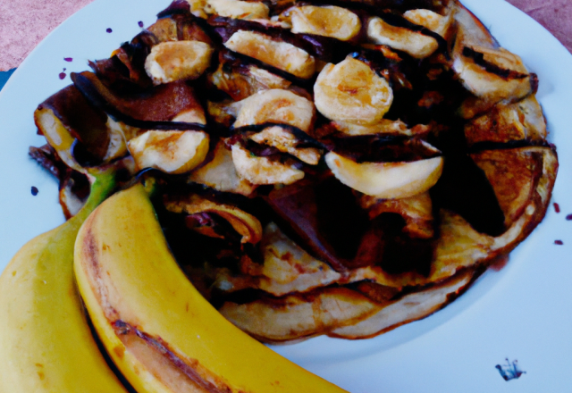 Crêpes au chocolat bananes et pommes