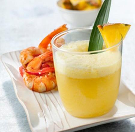 Cavacolada et ses crevettes aux poivrons