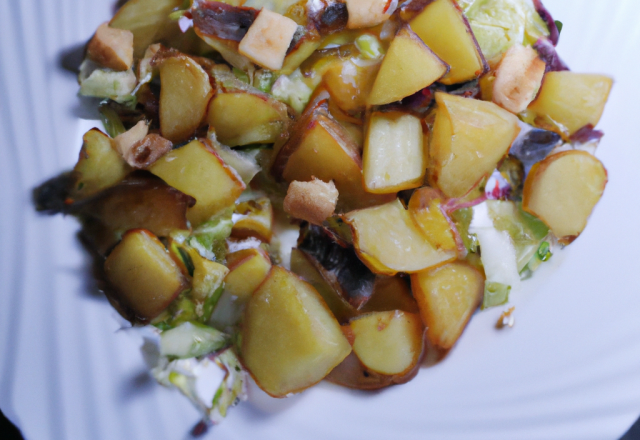 Salade de pommes de terre sautées, anchois et manchego