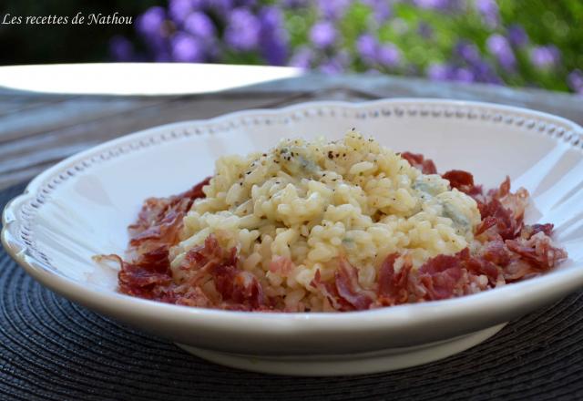 Risotto au gorgonzola et à la pancetta