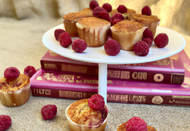 Muffins caramélisés aux framboises