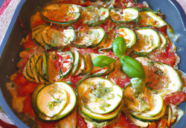 Gratin de courgettes à la tomate et basilic