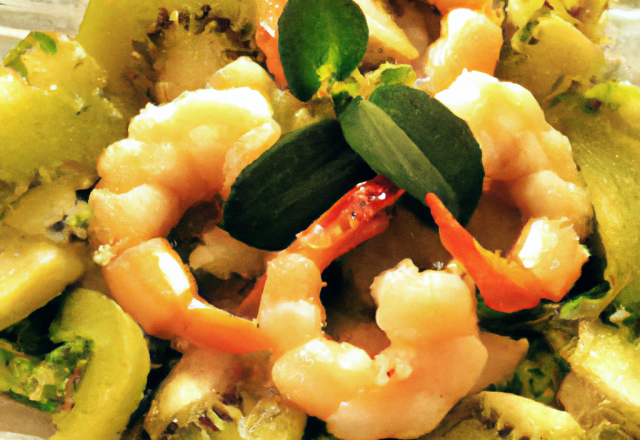 Salade de kiwis aux crevettes