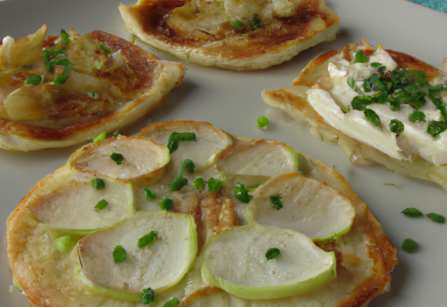 Galettes de pommes au fromage blanc et à la ciboulette