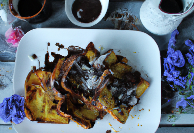 Pain perdu au chocolat noir et crème fleurette