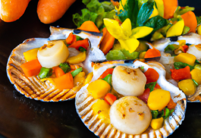 Coquilles Saint-Jacques aux petits légumes