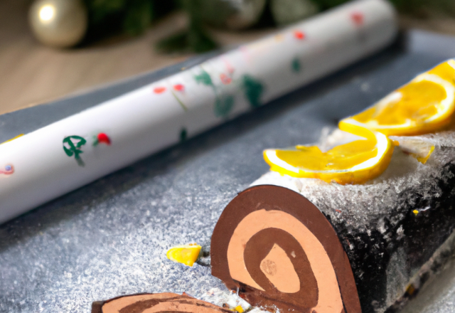 Bûche de Noël au chocolat et citron