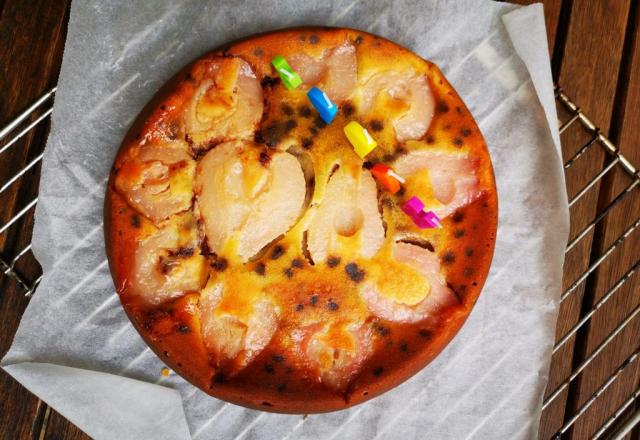 Gâteau d'anniversaire aux poires et chocolat