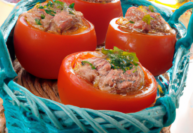 Tomates en panier farcies au thon