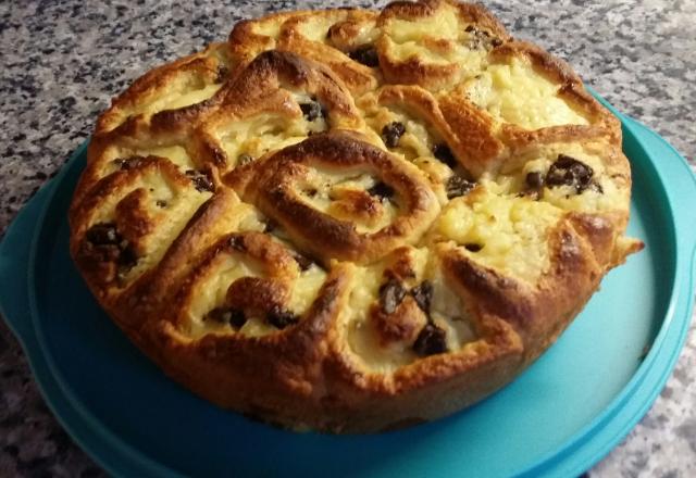 Chinois à la crème pâtissière et pépites de chocolat