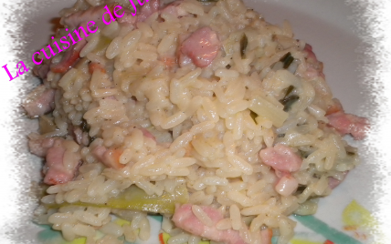 Risotto lardons/poireaux