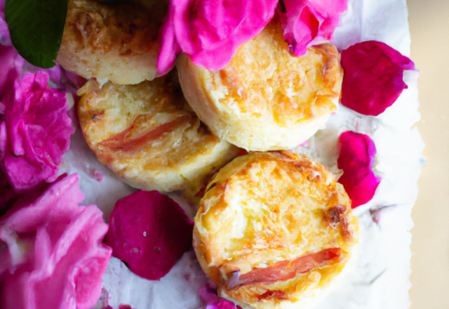 Cheesecakes à la rose et ses pétales croquantes